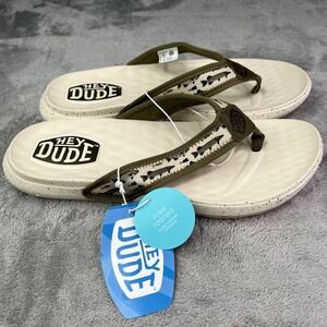 Hey Dude Myers Fish Lure Thong Sandals Men 10 Foam Footbed Summer Flip Flops NWT